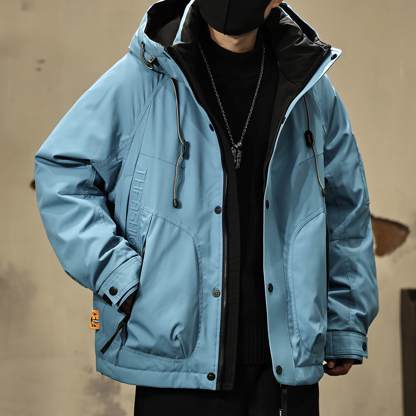 【美式户外保暖连帽工装羽绒服】