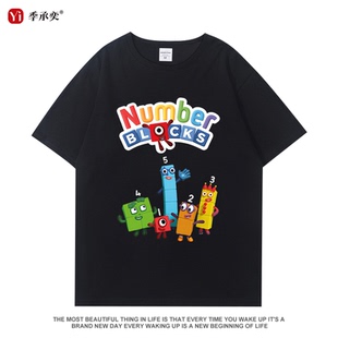 潮 男女儿童纯棉可爱百搭T恤衫 数字积木number blocks动漫周边短袖