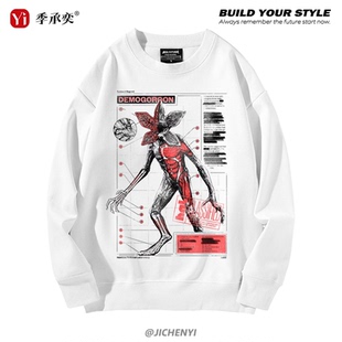 怪奇物语5美剧Stranger Things魔王周边圆领卫衣男女同款外套上衣