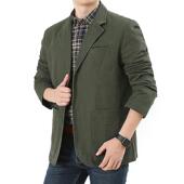 男2025春秋季 新款 韩版 纯棉商务休闲西装 宽松工装 上班三粒扣西服