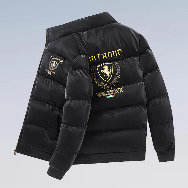 刺绣盾牌棉服男秋冬季新款加厚保暖立领棉衣立马欧洲站棉袄外套