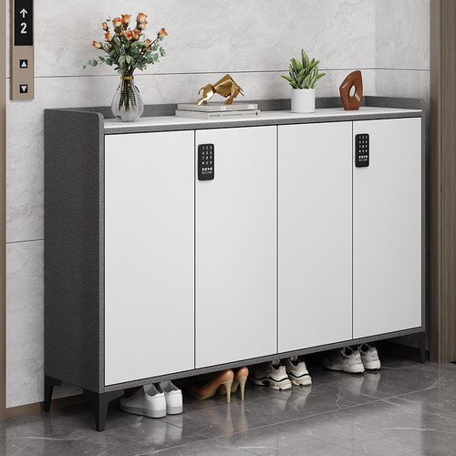 岩板带密码锁鞋柜家用门口外楼道入户玄关储N物一体靠墙鞋架走廊