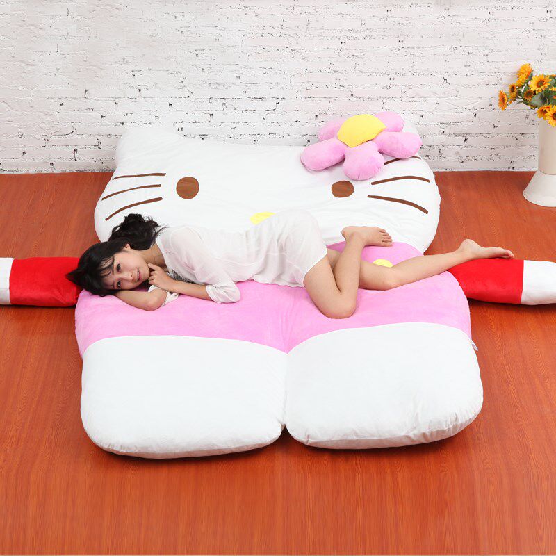 Hello kitty懒人沙发床单人双人G可爱卡通龙猫榻榻米床垫创意卧室