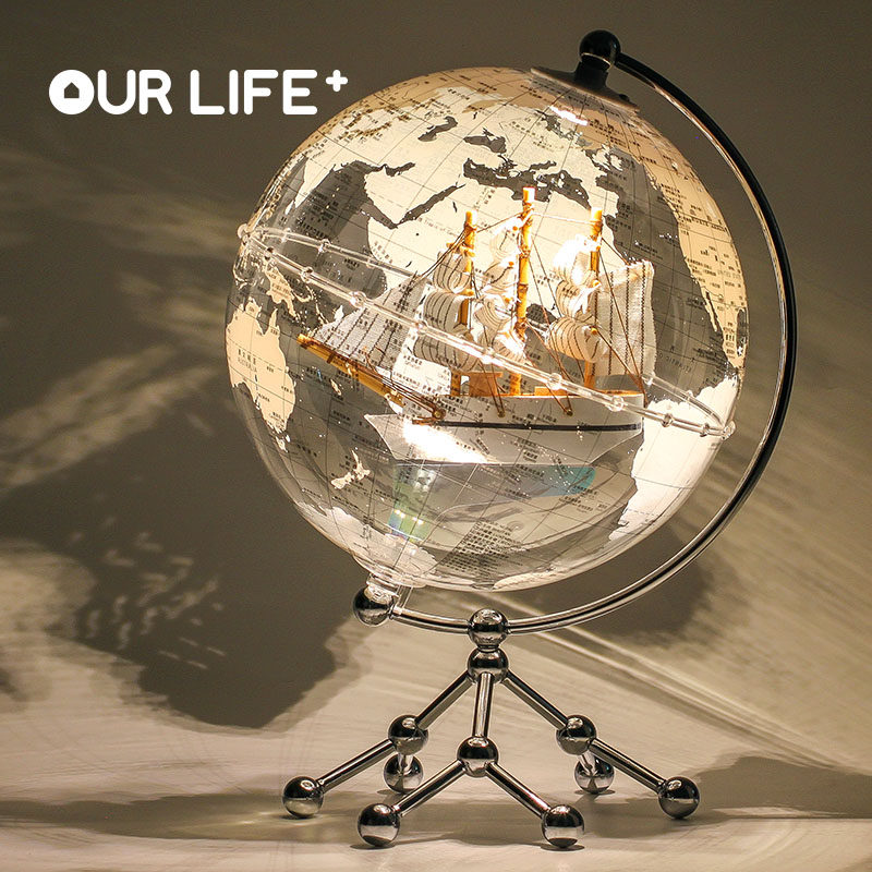 升级款地球仪摆件带灯光轻奢高档客厅电视柜N书房书柜办公室装饰,家居饰品,装饰摆件,淘宝优惠券,粉丝福利购,淘宝优惠卷