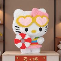 HelloKt cat building block toys, cute assembly gifts, DIY handicrafts, children's high-difficulty adult display gifts thumbnail 2