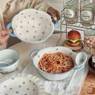 初雪双耳汤碗大号家用2025新款陶瓷泡面碗大容量大碗汤盆螺蛳粉碗