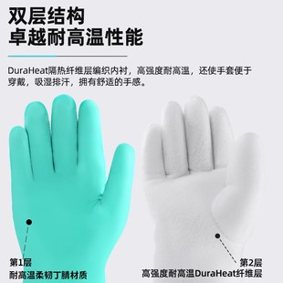 实验室防烫手套隔热耐高温五指烤箱防水耐酸碱加厚丁晴工业防热水