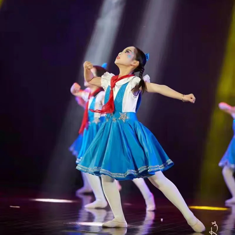 六一儿童合唱服演出服女童舞蹈大合唱团中小学生诗歌朗诵表演服装