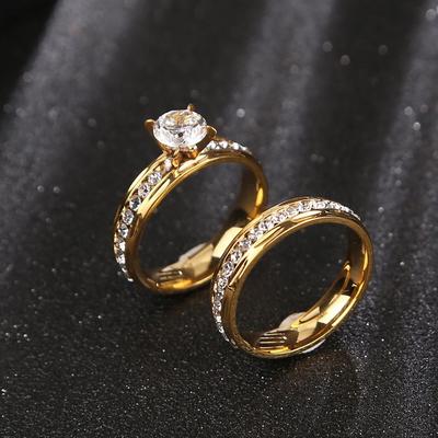 Gold wedding rings Stainless Steel Engagement Ring for Women