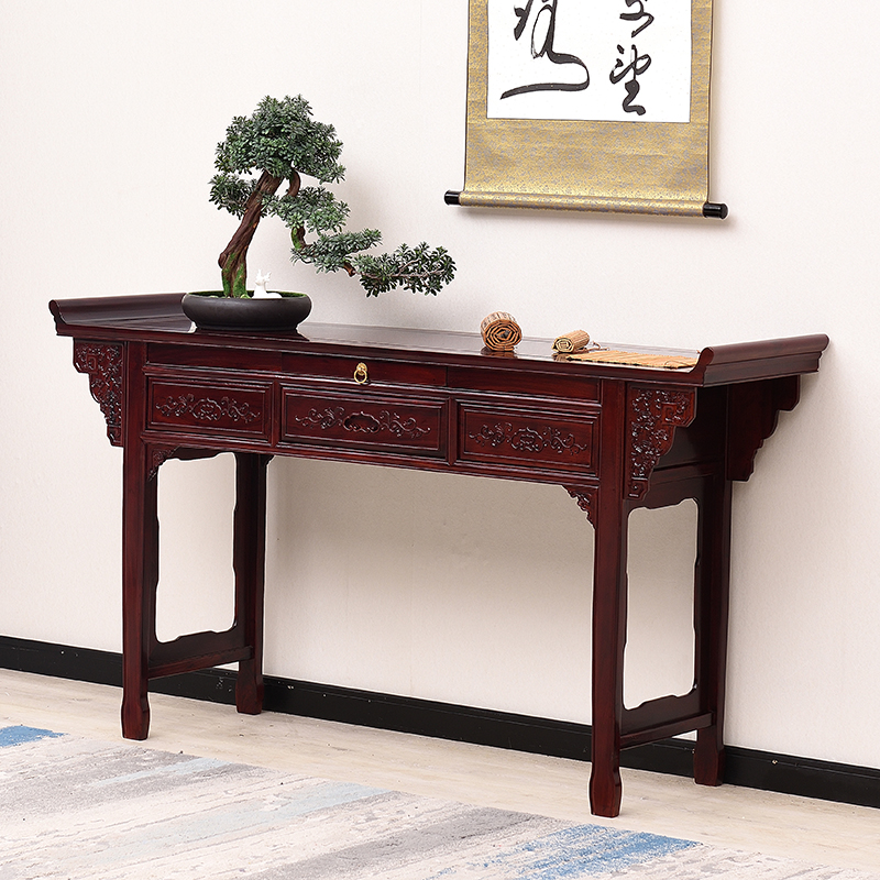 红木家具非洲酸枝木神台中式仿古条案供桌条O几翘头案实木香案佛