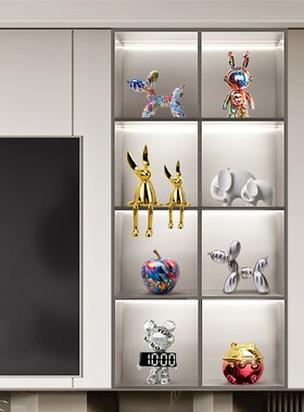 气球狗泼墨手绘树脂创意摆v件客厅电视柜办公桌酒柜酒架客厅装饰