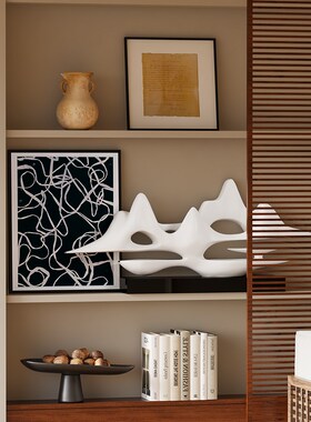 新中式侘寂风玄关k柜高档摆件客厅隔断屏风柜壁龛复古小众软装饰