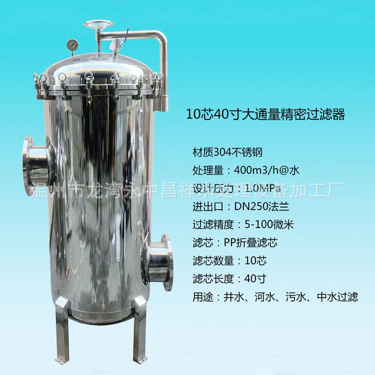温州厂家直供大通量折叠滤芯精密过滤器大通量不锈钢保安过滤器