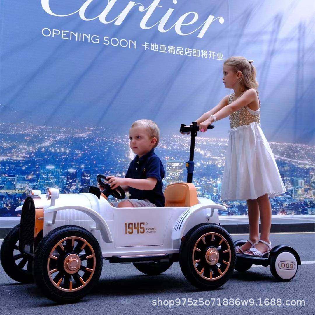 贝多奇儿童电动汽车四轮双人可坐大人亲子互动可遥控男女孩玩具车