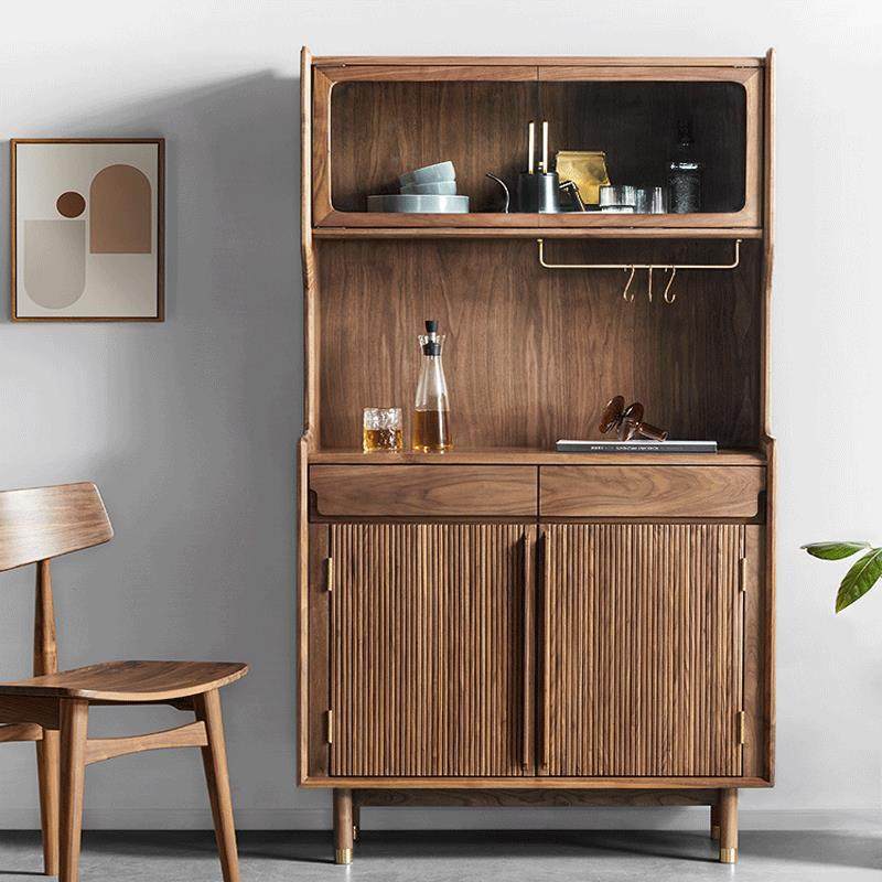 北欧实木餐边柜黑胡桃木现代简约边柜置物柜碗柜一体靠墙餐边柜,特色手工艺,其他特色工艺品,淘宝优惠券,粉丝福利购,淘宝优惠卷