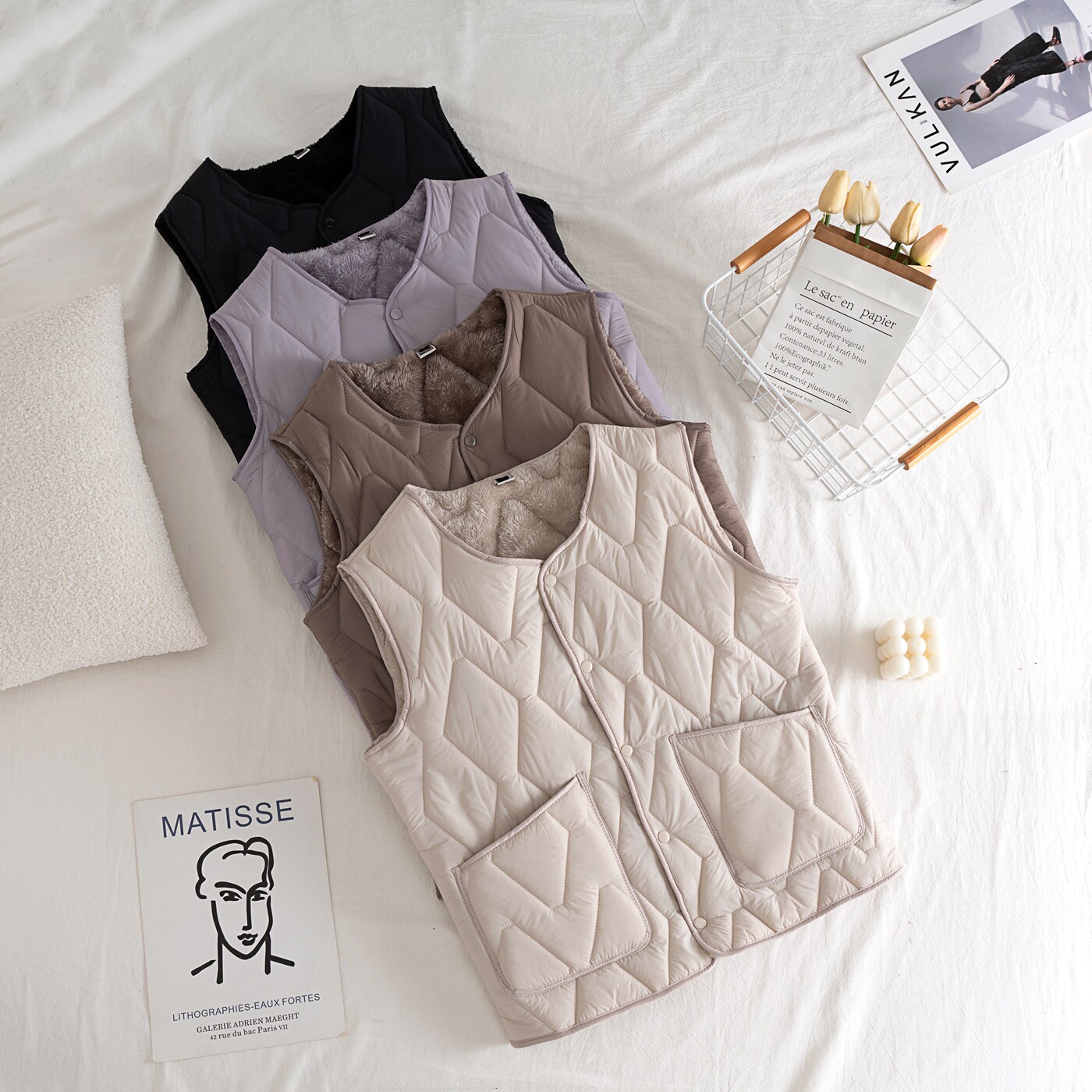 羽绒棉马甲男加绒保暖背心内胆打底内穿坎肩秋冬季中老年青年棉服