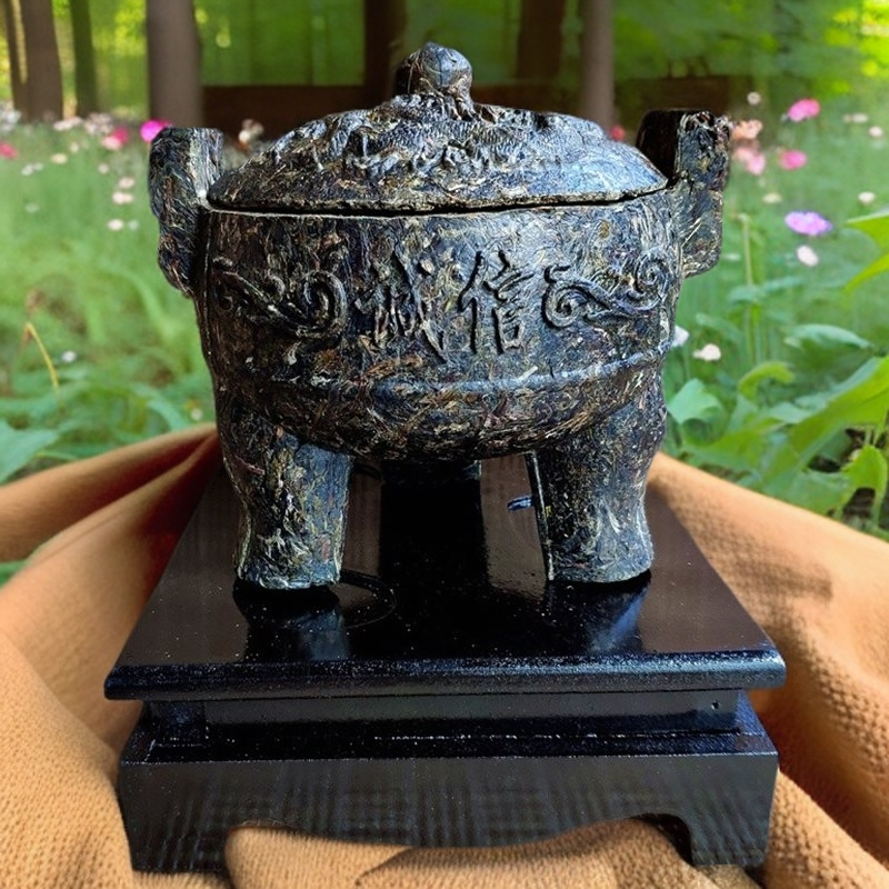 诚信圆鼎普洱茶生茶工艺茶雕摆件立体茶雕工艺品摆设开业商务礼品