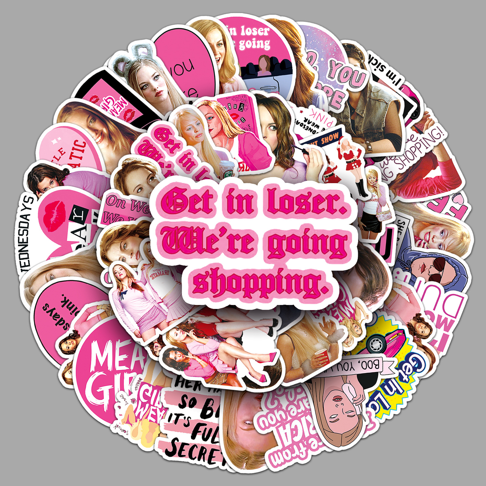 50张美剧贱女孩Mean Girls创意涂鸦装饰笔记本手机壳手账防水贴纸