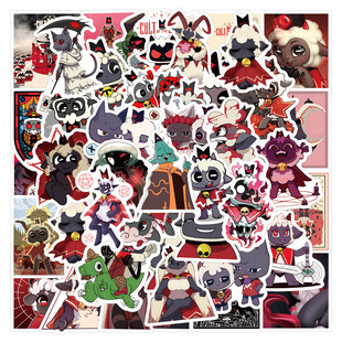 lamb卡通涂鸦贴纸笔记本行李箱装 60张新款 the 饰贴纸 cult