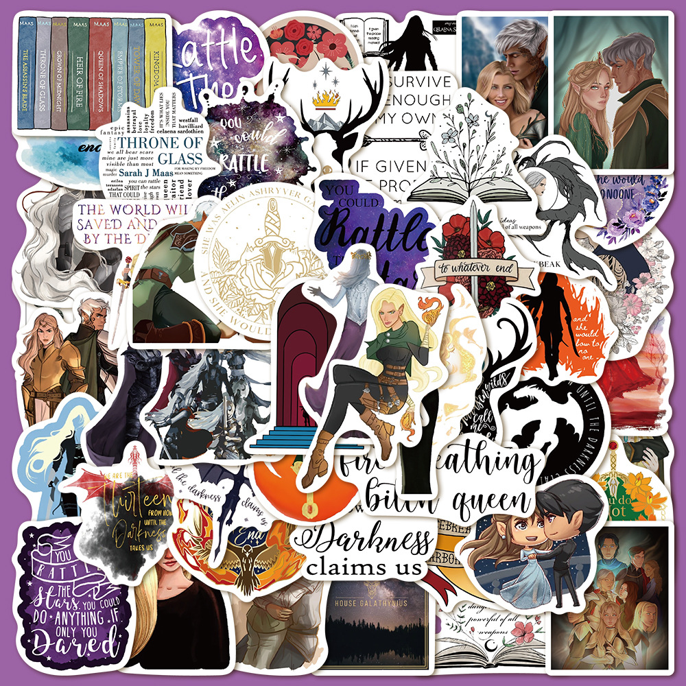 50张阅读书籍throne of glass贴纸笔记本电脑手账本手机壳贴画
