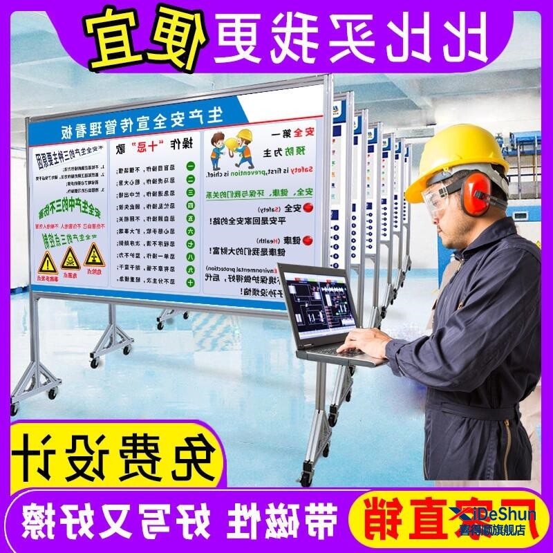 定制磁性工业铝合金铝型材白板单双面生产车间看板工厂质量管理展板移动式宣传公告栏仓库物料位置可视化进度
