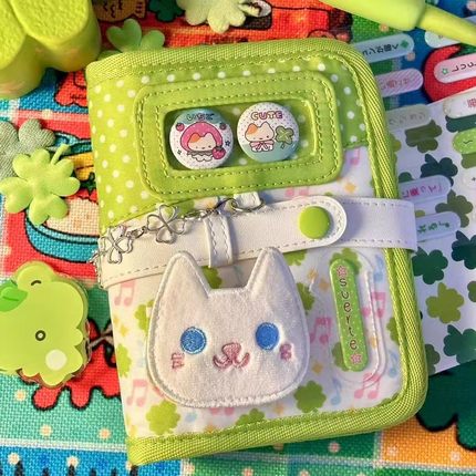 幸运四叶草小猫a7活页本高颜值小众手账本可拆卸笔记本学生日记本