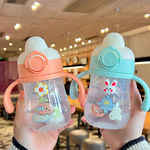 PP吸管杯儿童水杯学饮杯鸭嘴奶瓶6个月宝宝婴儿喝奶瓶夏家用水瓶