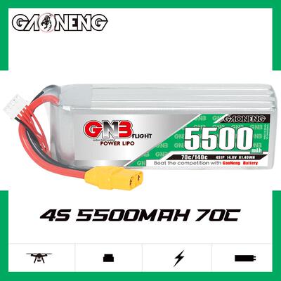 GNB高能5500mAh 4S 14.8V 70C固定翼遥控RC船模直升机FPV锂电池