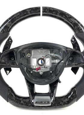 适用于奔驰W205 C43 C63 E63 A45 GLA45 GLS63改装碳纤维方向盘