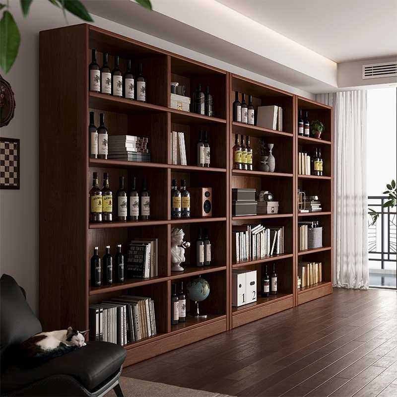 全实木家用书架胡桃木色整墙一体落地置物架靠墙客厅储物组合书柜,基础建材,脚轮/万向轮,淘宝优惠券,粉丝福利购,淘宝优惠卷