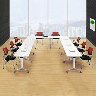组合条形折叠培训桌大小型会议桌长桌简约现代办公桌子移动长条桌