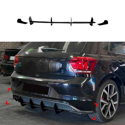 适用大众Polo MK6 GTI 2018-2021后唇尾唇扰流板后刀锋车贴改装