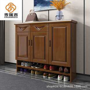 鞋柜2023新款家用门口小户型入户玄关柜实木鞋架爆款大容量楼道外