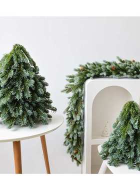 NUCHI跨境圣诞迷你五叉双色PE倒绑小型圣诞树圣诞节桌面装饰摆件