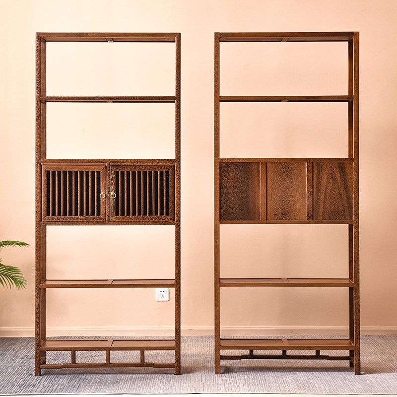 鸡翅木书架红木书橱实木置物架中式仿古古典隔断展示架陈列架简约