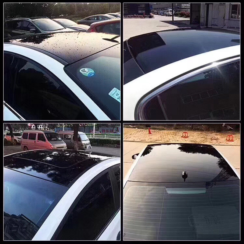 亮黑车顶贴膜天窗膜低黏高亮车膜不龟裂加厚抗磨高粘亮黑顶膜15米