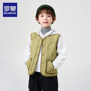 罗蒙儿童羽绒马甲冬新款轻薄背心男女童外套上衣校服内胆神器洋气