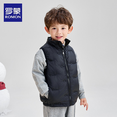 罗蒙男童羽绒马甲冬装保暖