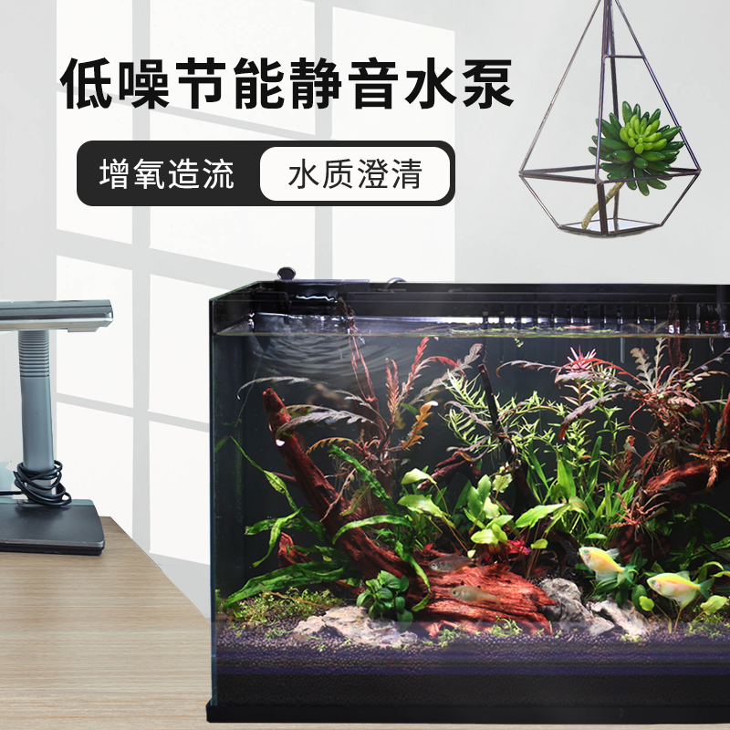 老渔匠办公桌面鱼缸超白玻璃乌龟金鱼缸落地生态免换水小型水族箱