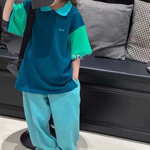 ANNA波拉韩国童装男女童宽松休闲Polo衫春夏季新款亲子短袖T恤衫