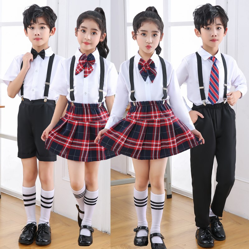 儿童合唱演出服男女童背带裤六一中小学生诗歌朗诵幼儿园校服英伦
