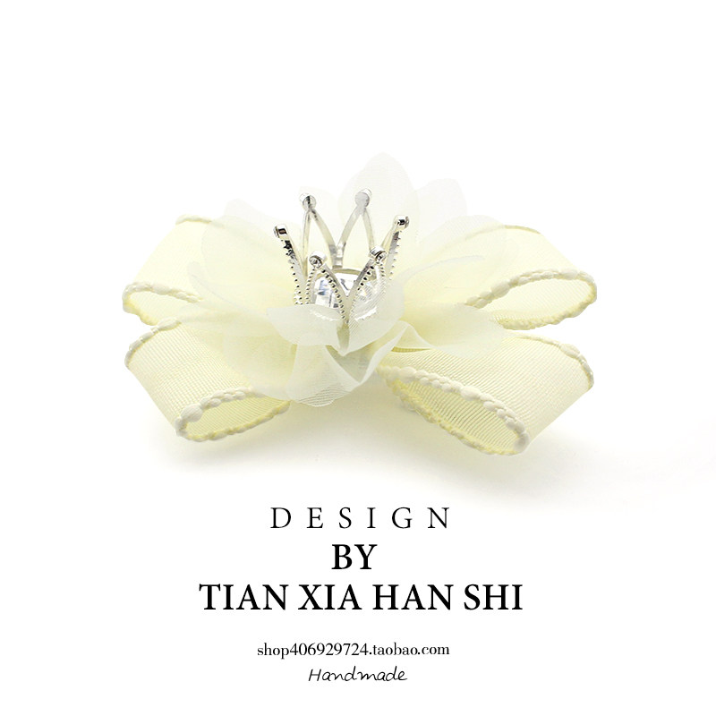 韩国儿童皇冠蝴蝶结发夹宝宝扎马尾顶夹公主女孩发卡女童百搭头饰