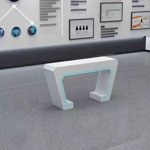 展柜台中岛高柜定制圆形创意桌科技感展厅发光数码产品烤漆展示台