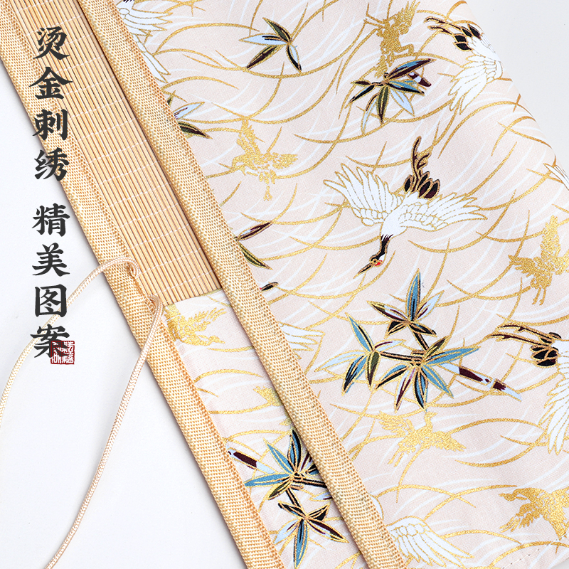 笔帘毛笔专用收纳笔袋中国风便携竹帘竹制文房四宝国画古风卷笔帘