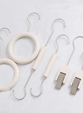 服装店挂钩s钩衣帽夹衣钩陈列道具白色实木挂版衣架钩围巾架