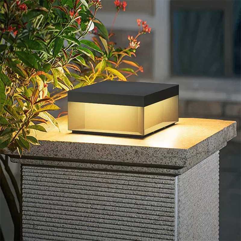 户外不锈钢简约柱头灯别墅庭院高端入户大门口柱子灯民宿墙头灯