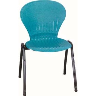 福金迪乐扁圆管挺腰正姿四脚椅会议接待办公洽谈椅安吉椅盟