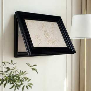 电表箱装饰画客厅玄关浮雕立体布艺挂画中古风高端配电箱遮挡画