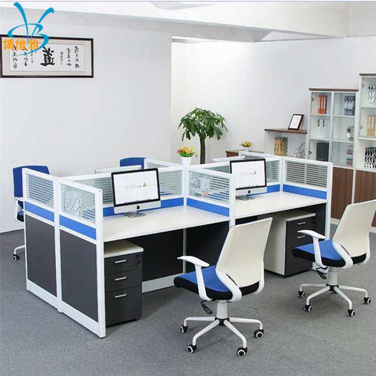 工厂电脑桌带抽屉职员办公桌4人办公屏风卡座屏风组合员工位
