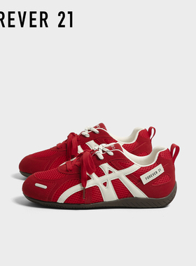 F21红色德训鞋女2025新款秋季内增高软底轻便百搭休闲运动赛车鞋